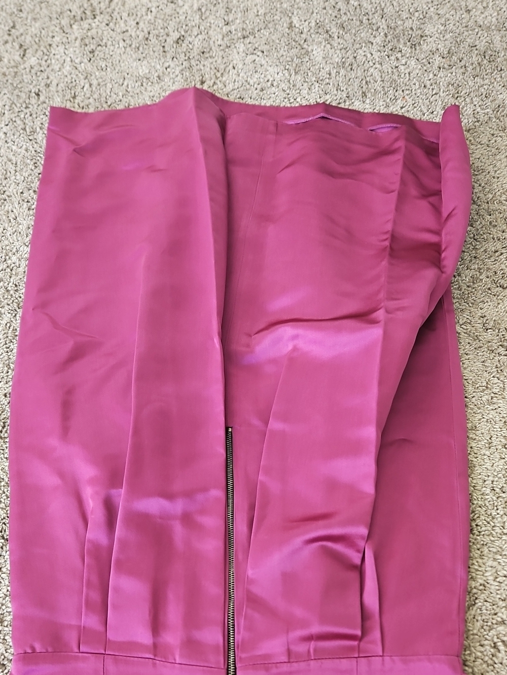 NWT Dolce & Gabbana D&G Satin Magenta Dress Black Velvet 42/M - Picture 10 of 12